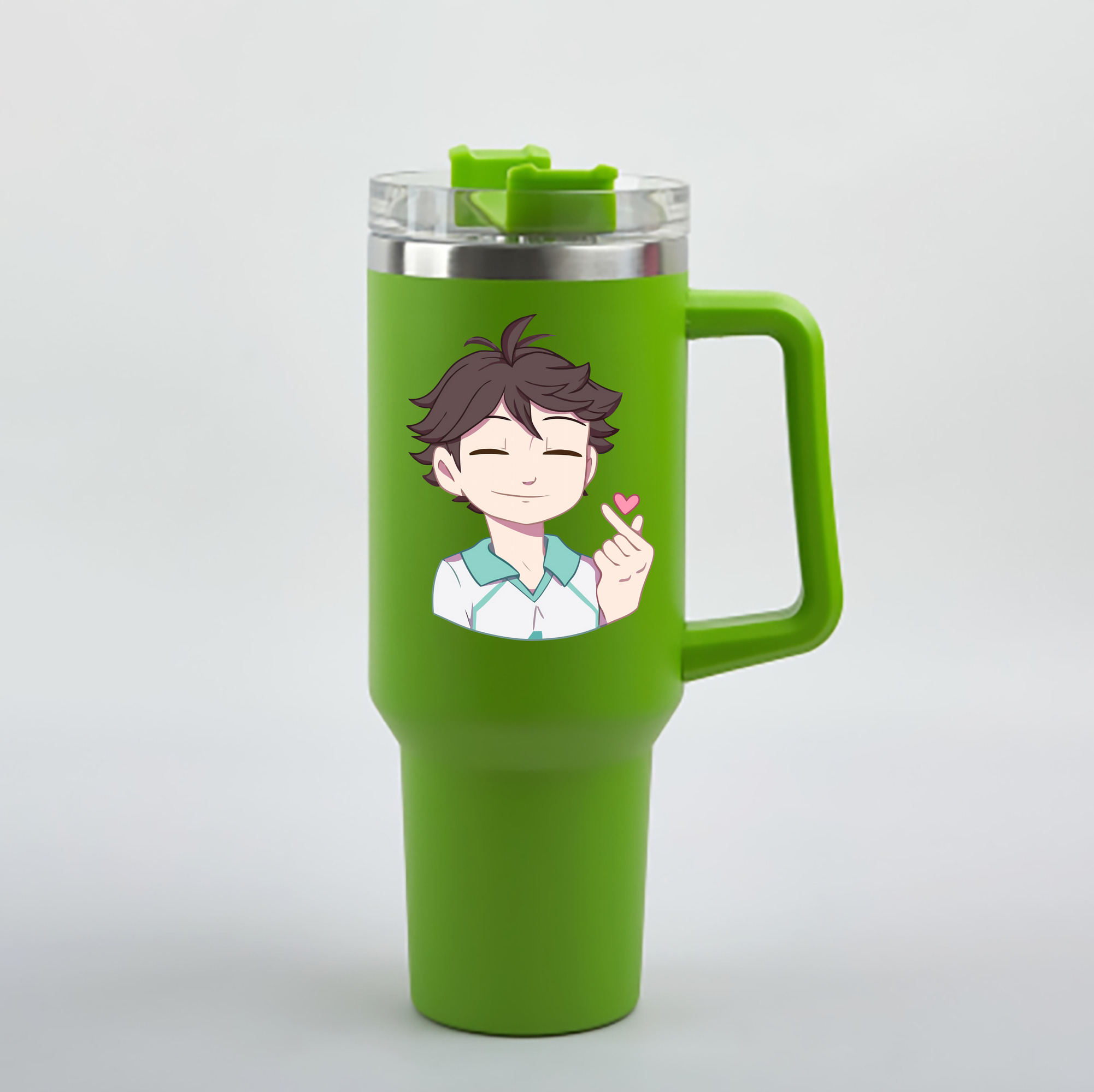 （画像用） ハイキュー!! Haikyu!! 1200mL車用タンブラー - クリスタルステッカー（プラスチックストロー付き）